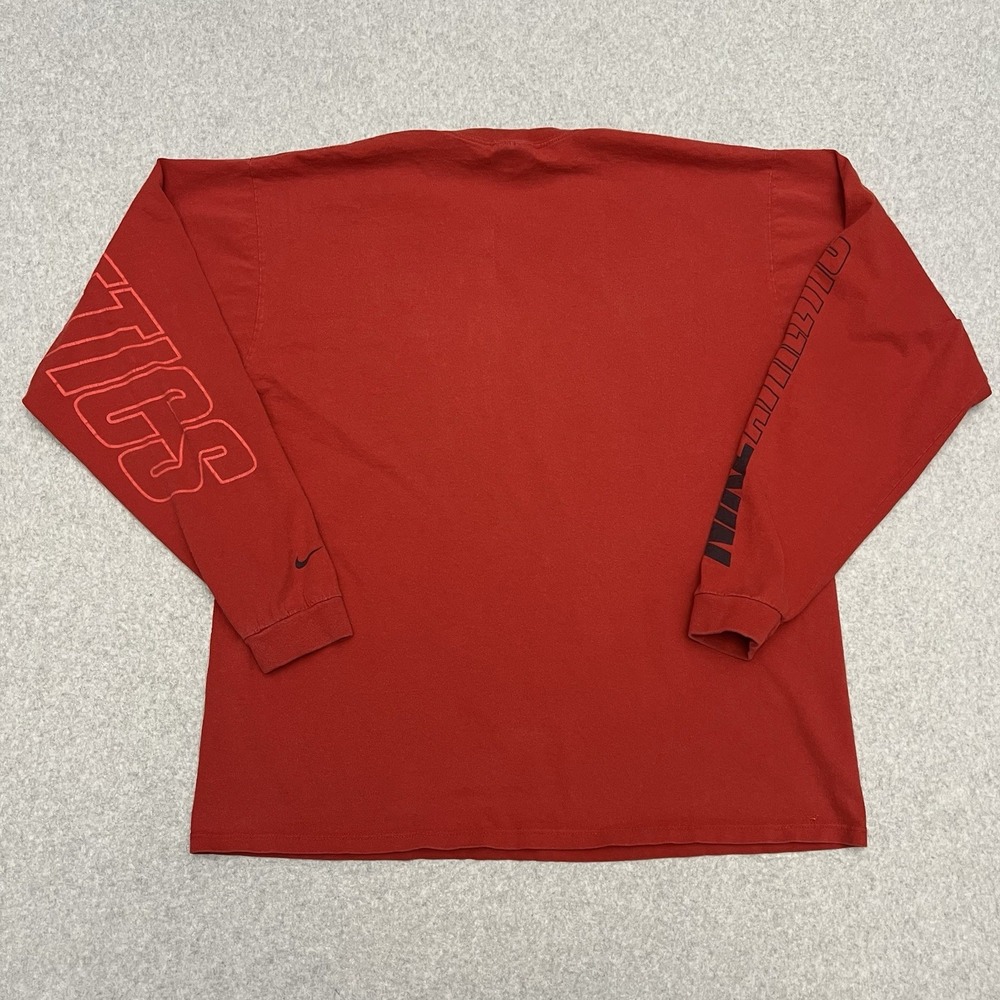 Vintage Nike Shirt Men's Large Red Long Sleeve Logo Spellout 90's Y2K - Picture 8 of 12